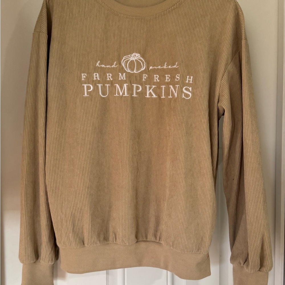 Farm Fresh Pumpkins Tan Sweater